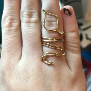 Gold handmade snake ring